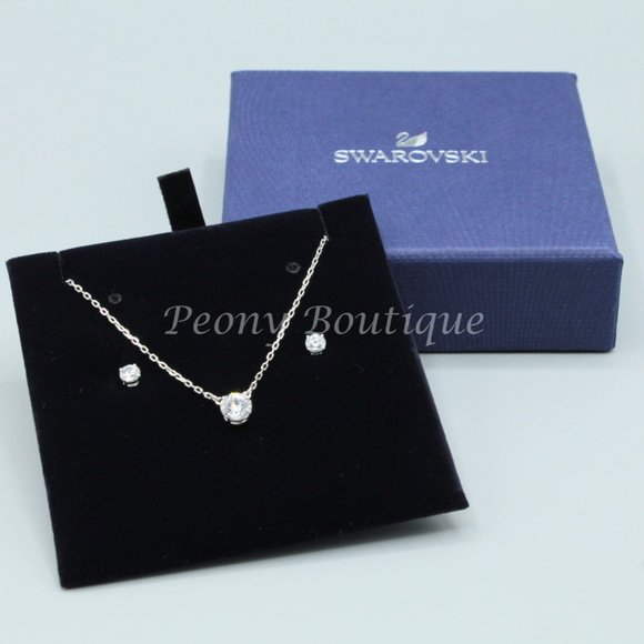 Swarovski 5113468 Angelic earrings necklace jewelry fashion set round dainty - Picture 5 of 14